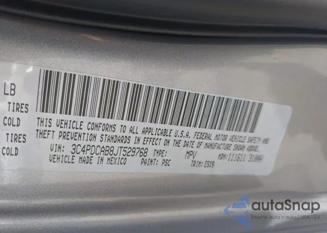 2018 Dodge Journey Se from USA, damaged, VIN 3C4PDCAB8JT529768